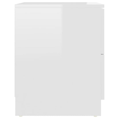 Bedside Cabinets 2 pcs High Gloss White 40x40x50 cm Engineered Wood