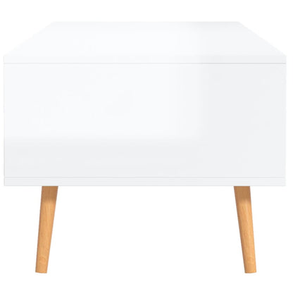 Coffee Table High Gloss White 100x49.5x43 cm Engineered Wood