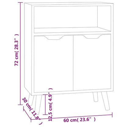 326829 vidaXL Sideboard High Gloss Black 60x30x72 cm Engineered Wood