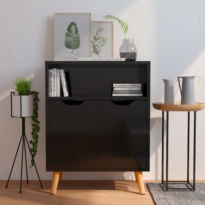326829 vidaXL Sideboard High Gloss Black 60x30x72 cm Engineered Wood