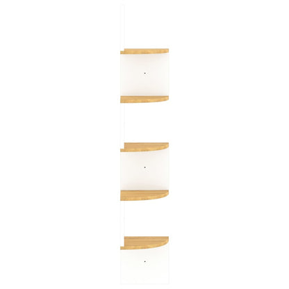 Wall Corner Shelf White and Sonoma Oak 19x19x123 cm Engineered Wood