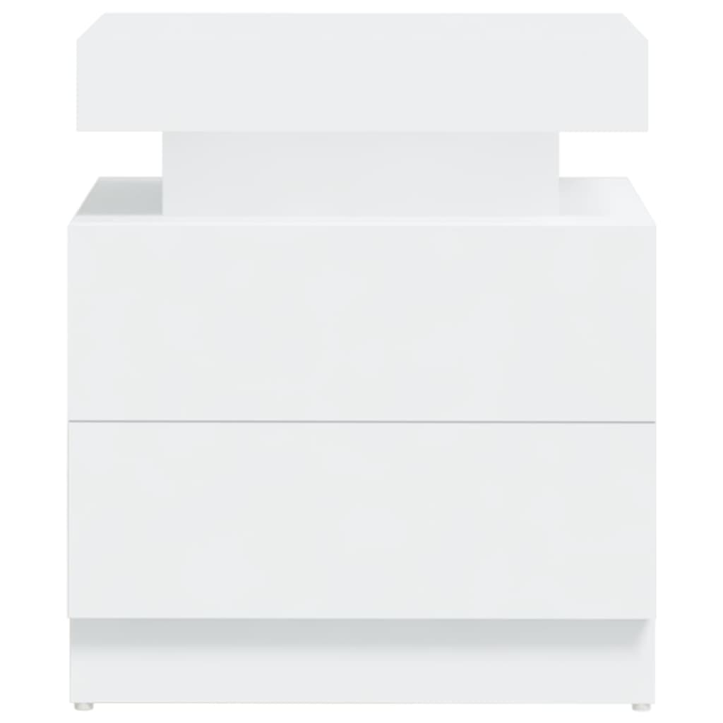 Bedside Cabinet White 45x35x52 cm Engineered Wood