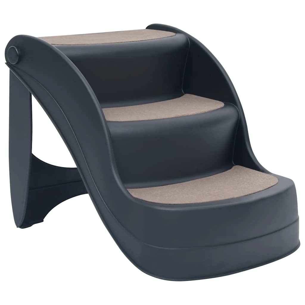 Dog Stair | Dark grey | PP (polypropylene), felt | Foldable | Dog Stairs