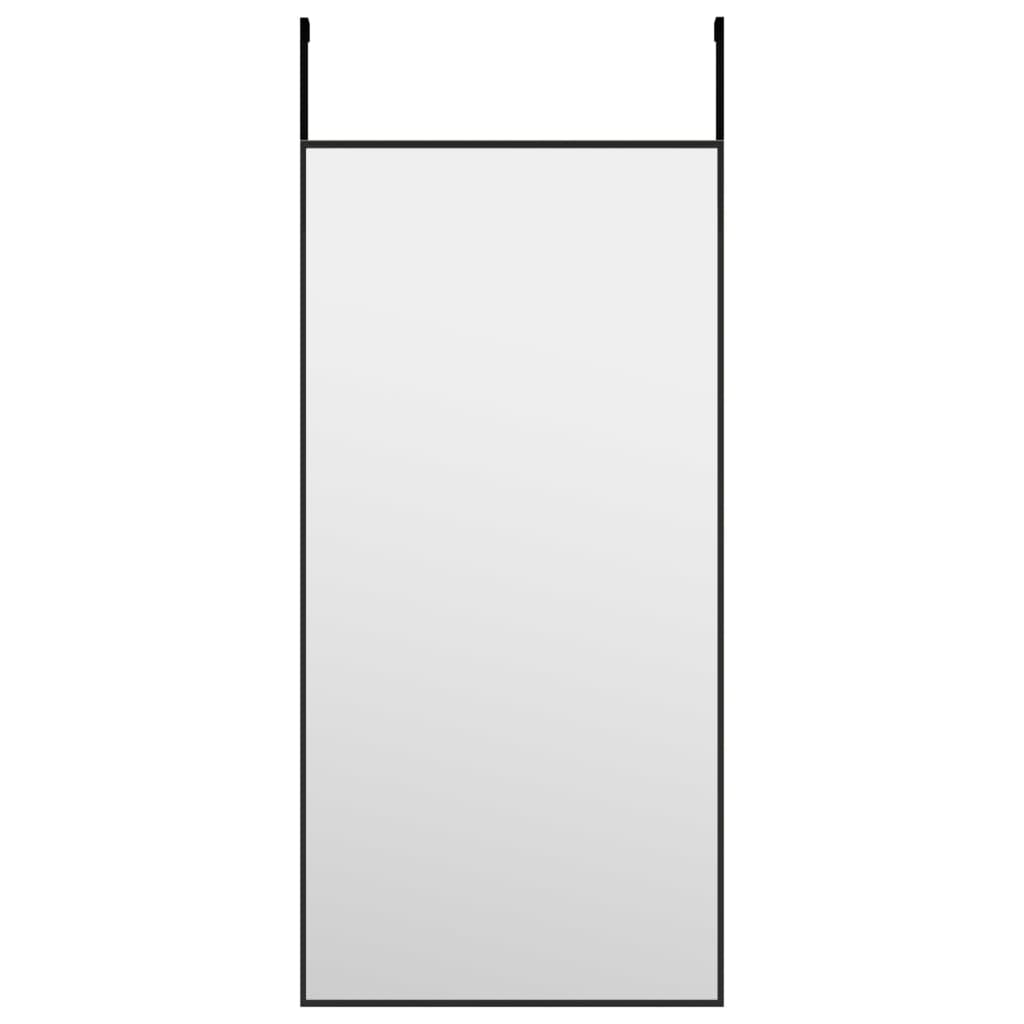 Door Mirror Black 30x60 cm Glass and Aluminium