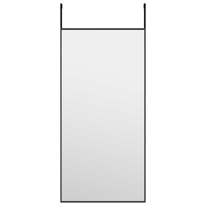 Door Mirror Black 30x60 cm Glass and Aluminium