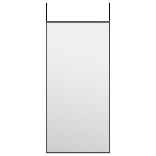 Door Mirror Black 30x60 cm Glass and Aluminium