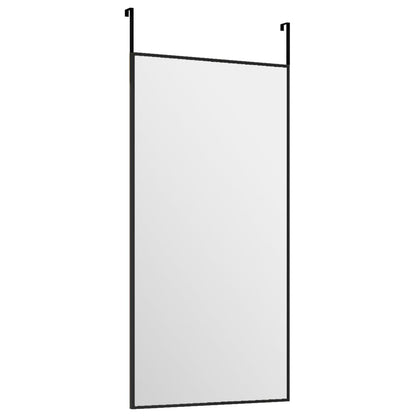 Door Mirror Black 30x60 cm Glass and Aluminium
