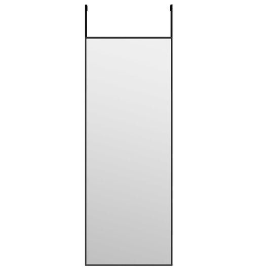 327404 vidaXL Door Mirror Black 30x80 cm Glass and Aluminium