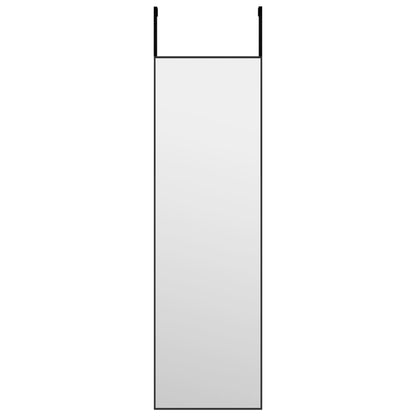 Door Mirror Black 30x100 cm Glass and Aluminium