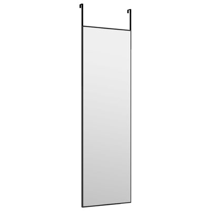 Door Mirror Black 30x100 cm Glass and Aluminium