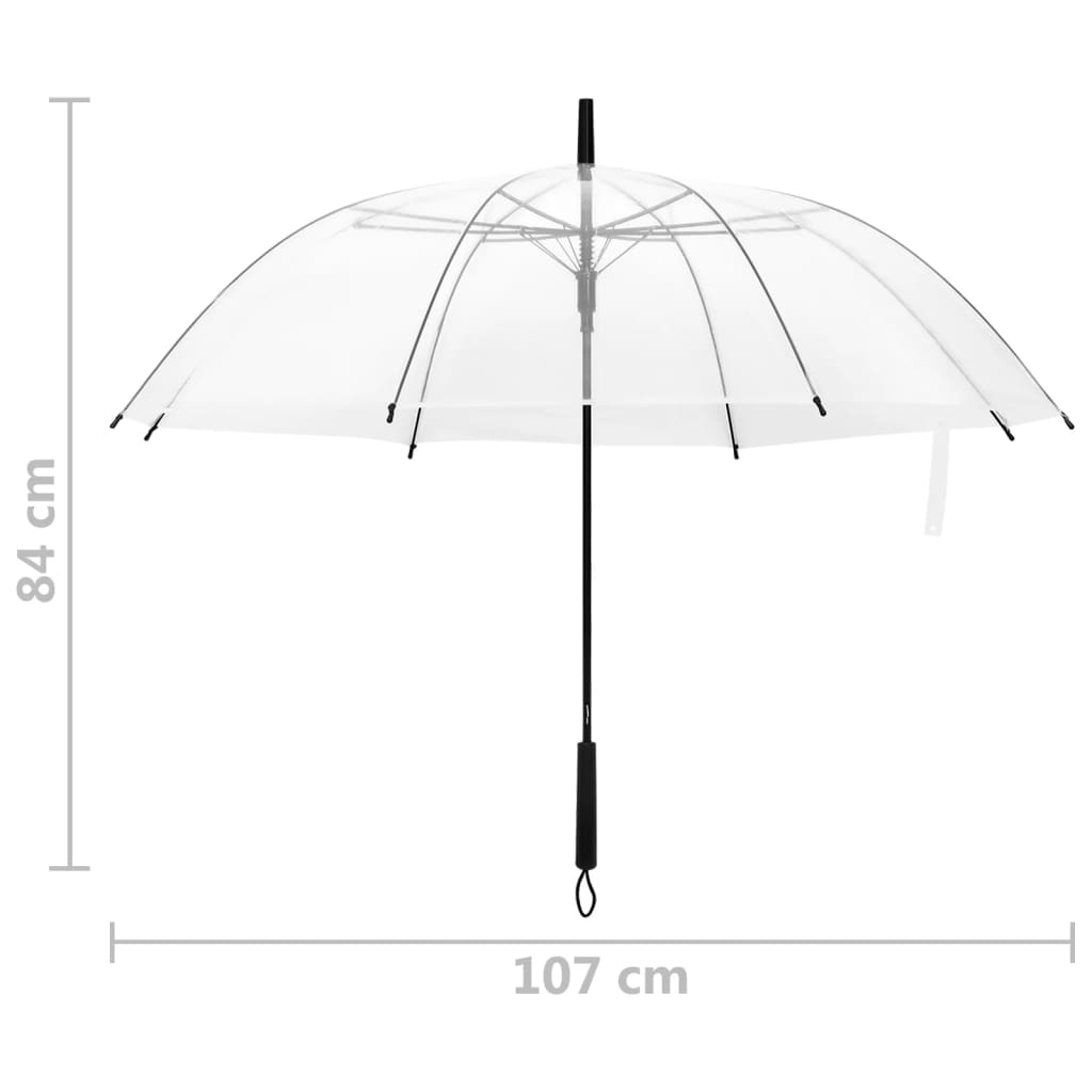 Umbrella | Transparent | POE, powder-coated metal | Medium | Foldable