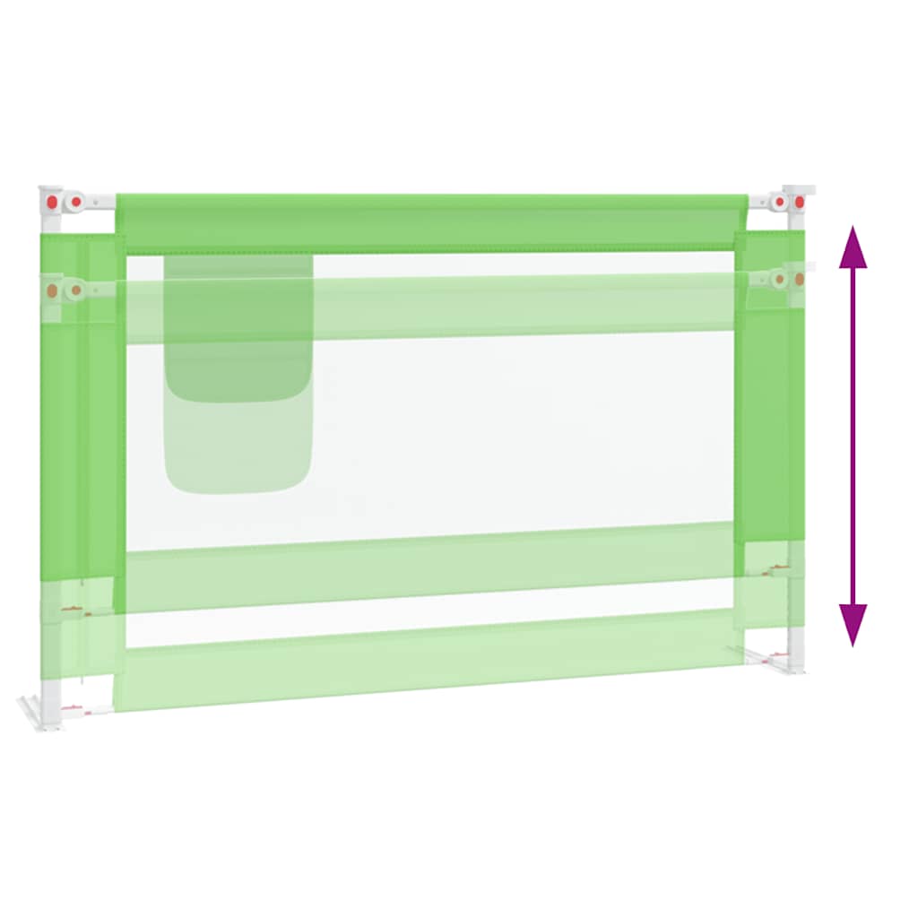 Toddler Safety Bed Rail Green 120x25 cm Fabric