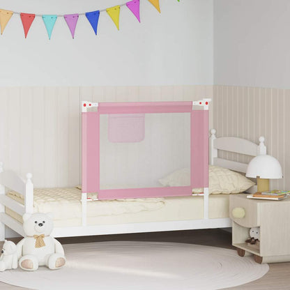 Toddler Safety Bed Rail Pink 90x25 cm Fabric