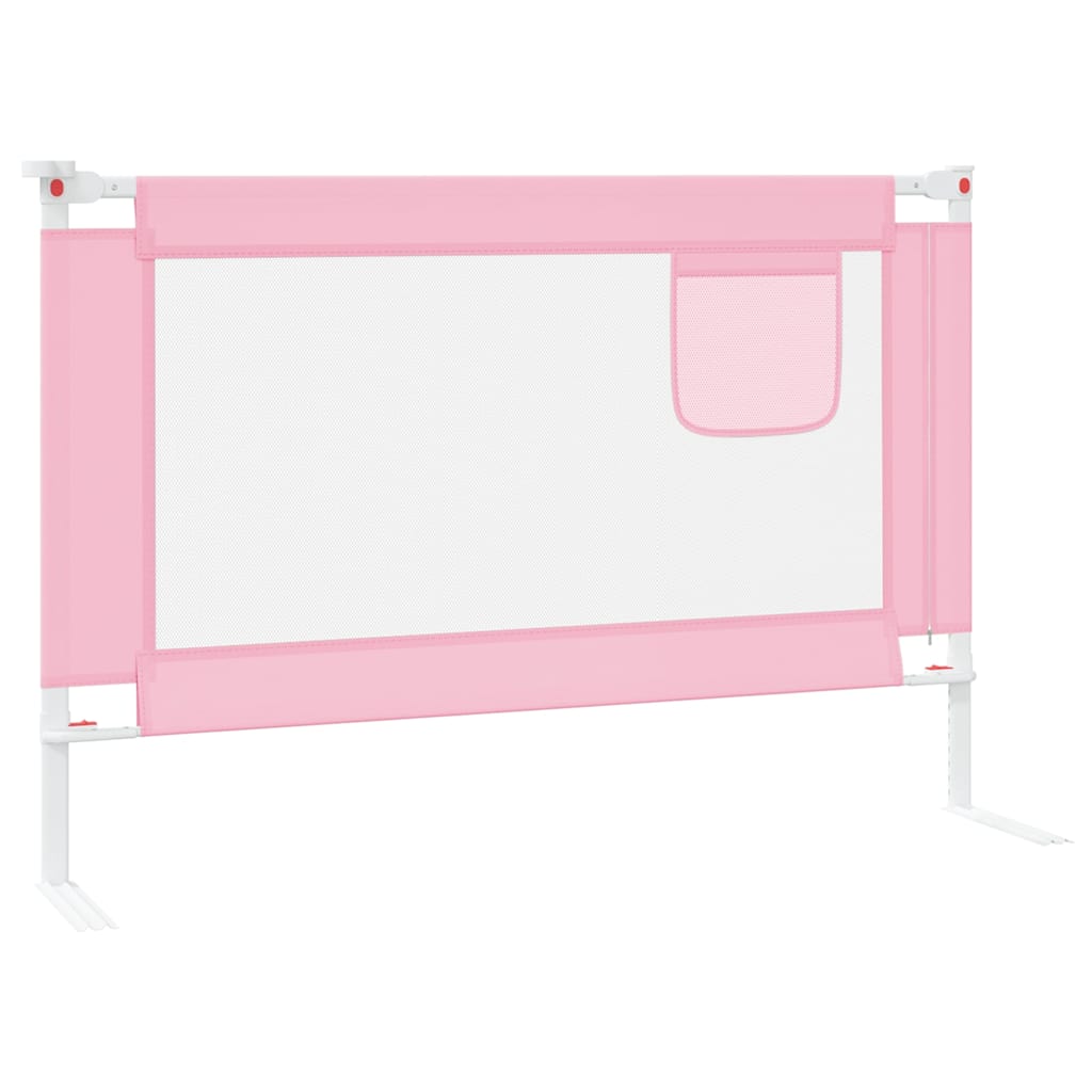 Toddler Safety Bed Rail Pink 100x25 cm Fabric