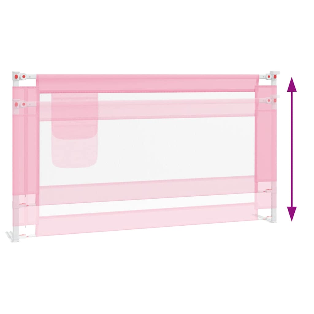 Toddler Safety Bed Rail Pink 150x25 cm Fabric