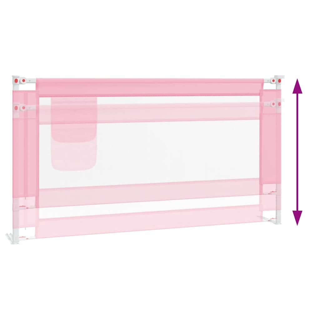 Toddler Safety Bed Rail Pink 160x25 cm Fabric