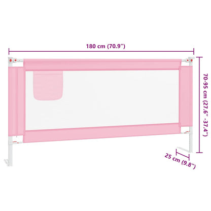 Toddler Safety Bed Rail Pink 180x25 cm Fabric