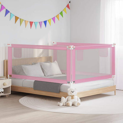 Toddler Safety Bed Rail Pink 190x25 cm Fabric