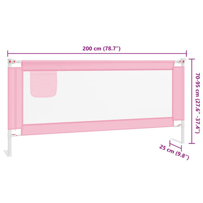 Toddler Safety Bed Rail Pink 200x25 cm Fabric