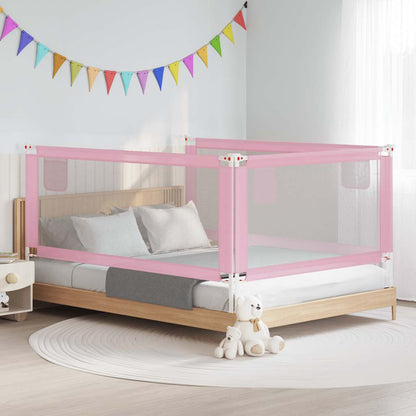 Toddler Safety Bed Rail Pink 200x25 cm Fabric