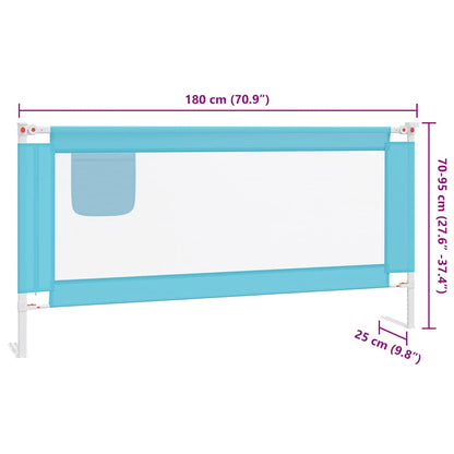 Toddler Safety Bed Rail Blue 180x25 cm Fabric