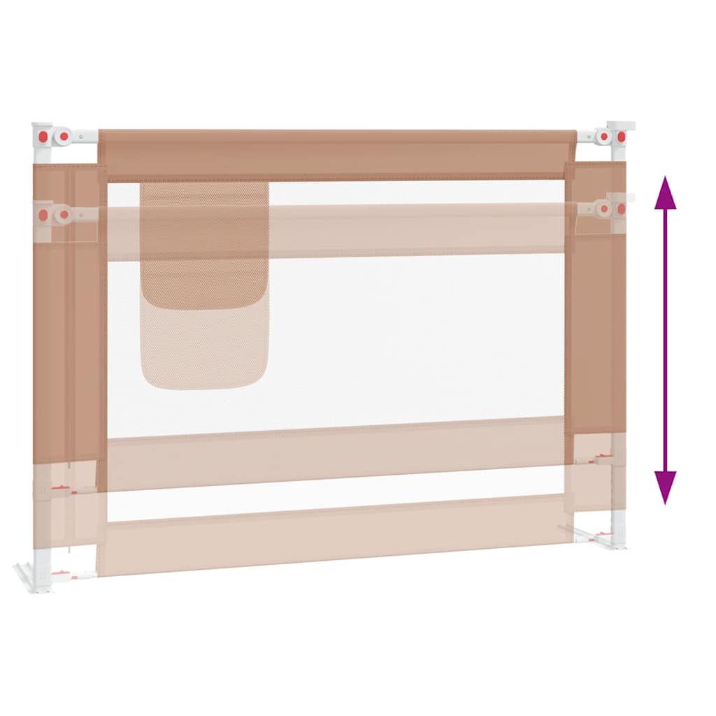 Toddler Safety Bed Rail Taupe 90x25 cm Fabric