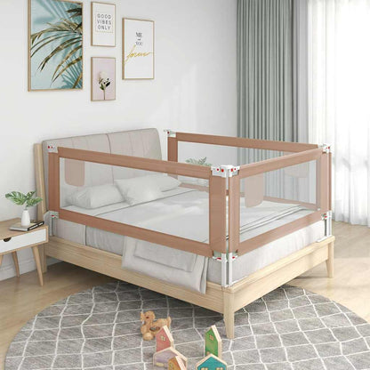 Toddler Safety Bed Rail Taupe 100x25 cm Fabric