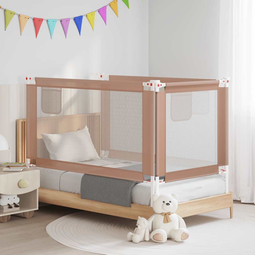 Toddler Safety Bed Rail Taupe 140x25 cm Fabric