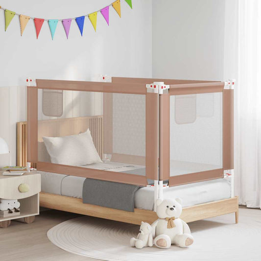Toddler Safety Bed Rail Taupe 140x25 cm Fabric