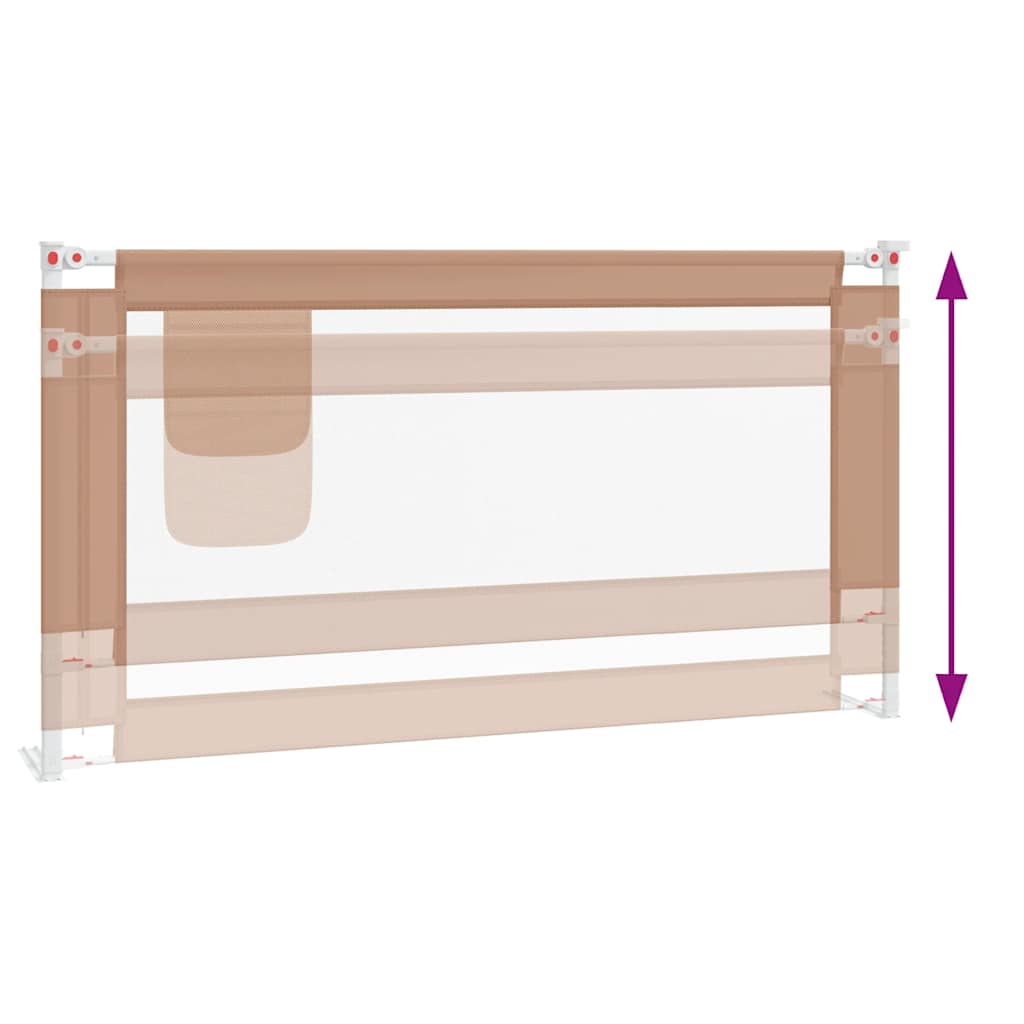Toddler Safety Bed Rail Taupe 160x25 cm Fabric