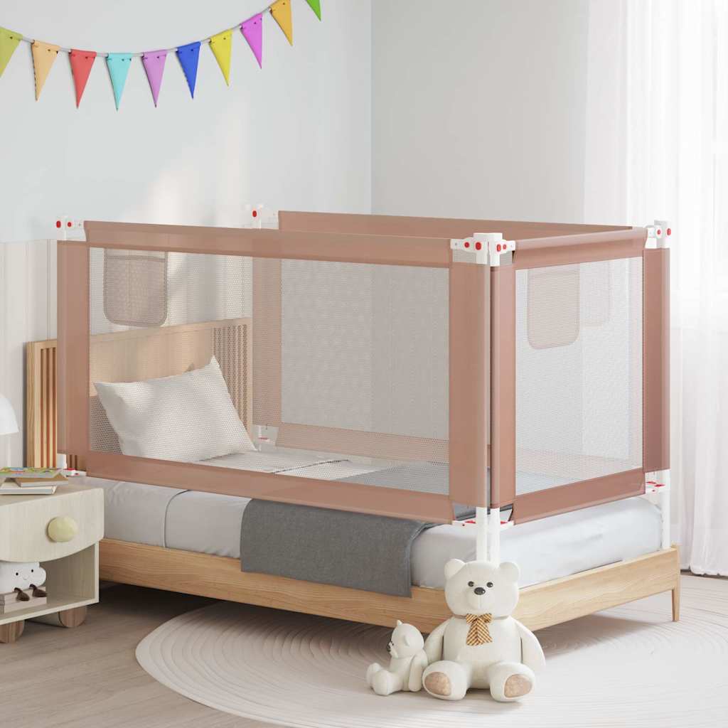 Toddler Safety Bed Rail Taupe 160x25 cm Fabric