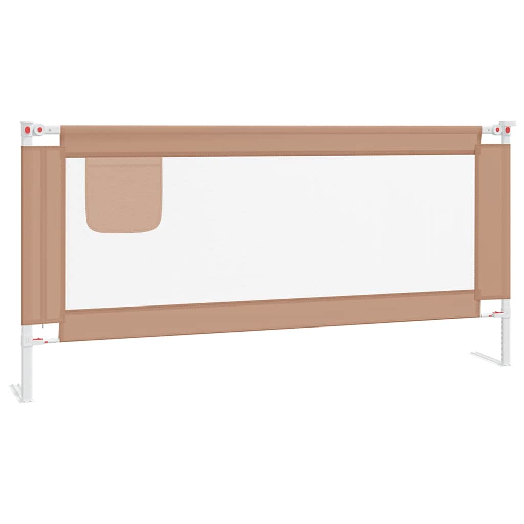 Toddler Safety Bed Rail Taupe 190x25 cm Fabric