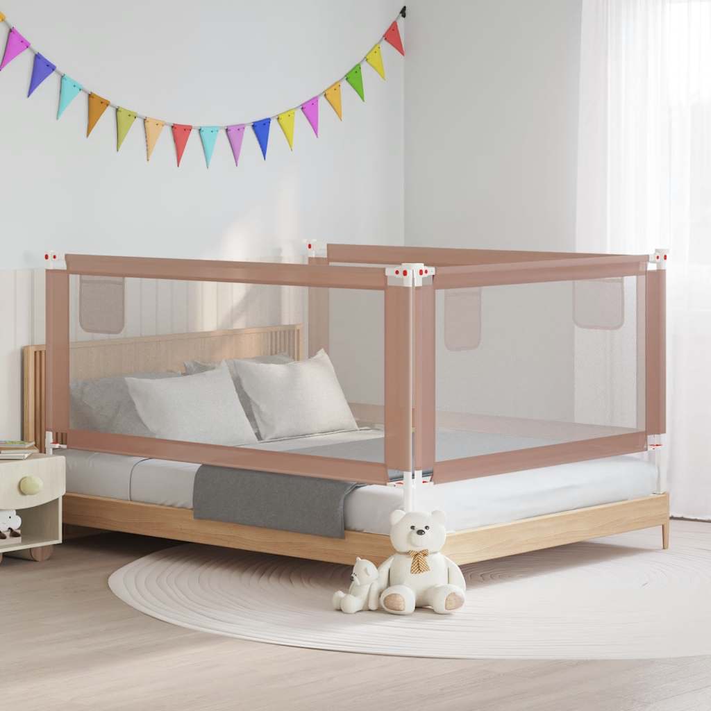 Toddler Safety Bed Rail Taupe 190x25 cm Fabric