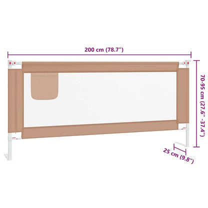 Toddler Safety Bed Rail Taupe 200x25 cm Fabric