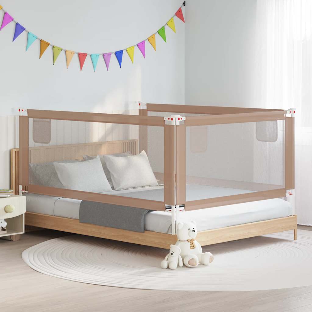 Toddler Safety Bed Rail Taupe 200x25 cm Fabric