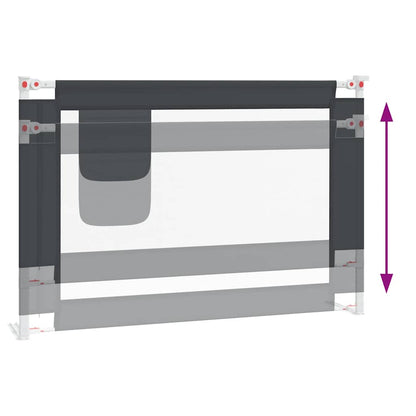 Toddler Safety Bed Rail Dark Grey 100x25 cm Fabric