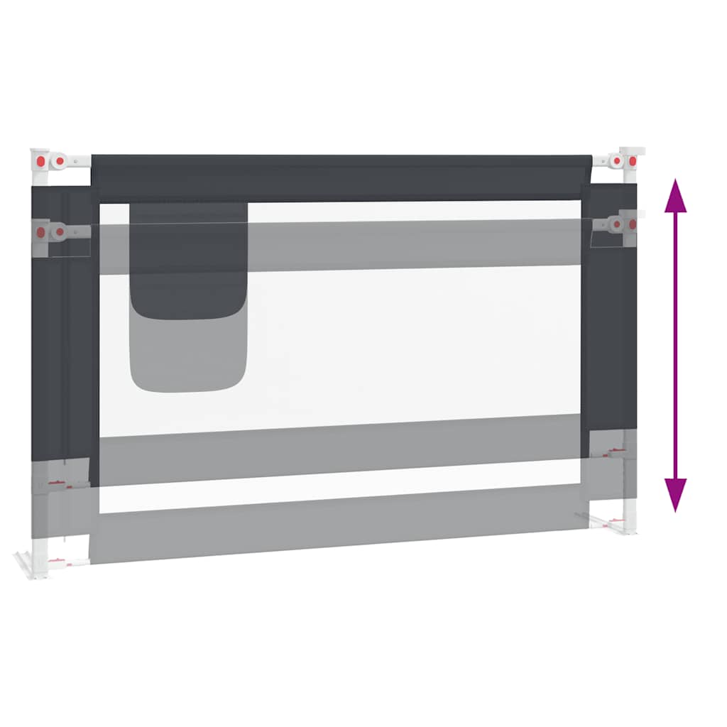 Toddler Safety Bed Rail Dark Grey 120x25 cm Fabric