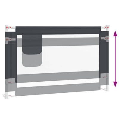 Toddler Safety Bed Rail Dark Grey 120x25 cm Fabric