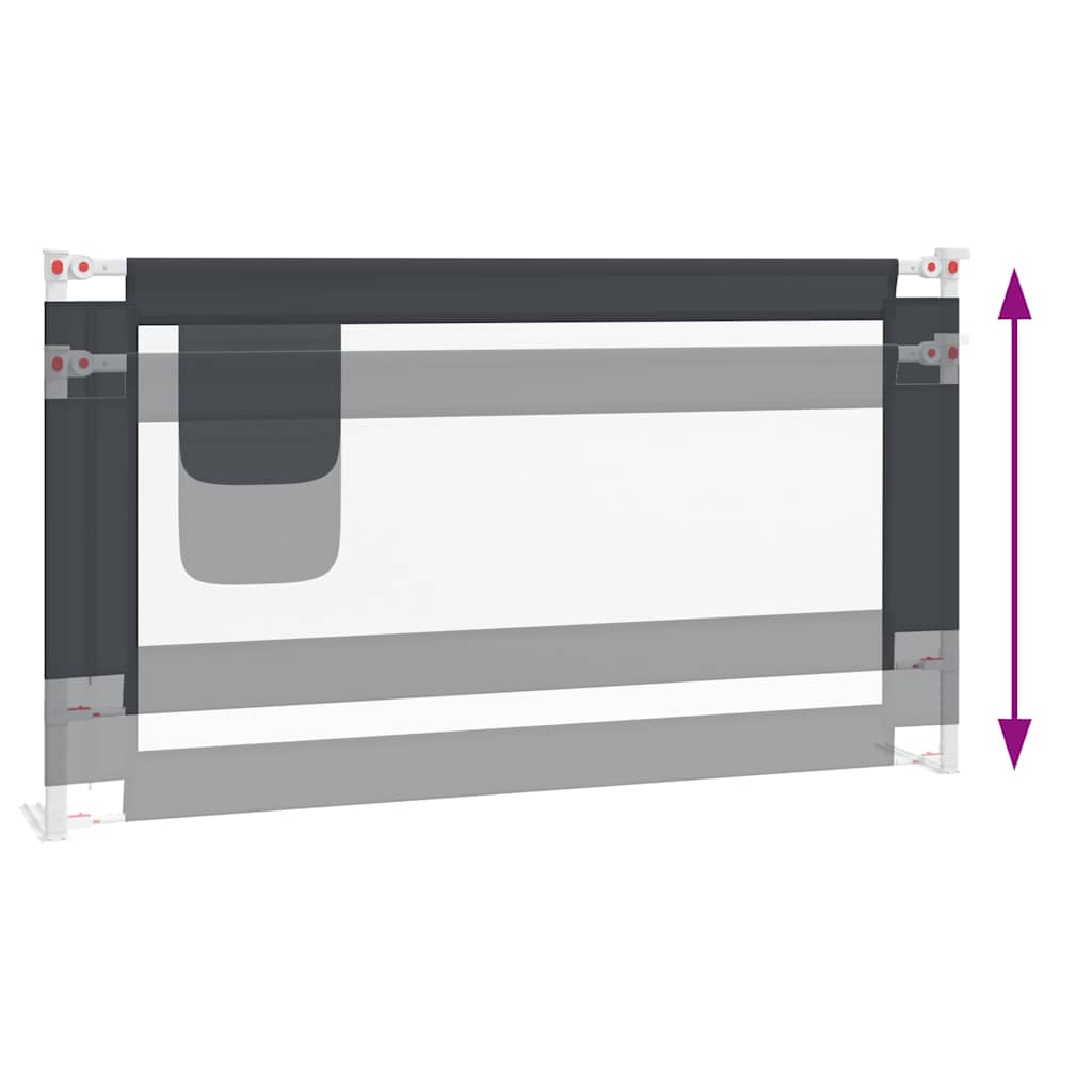Toddler Safety Bed Rail Dark Grey 150x25 cm Fabric