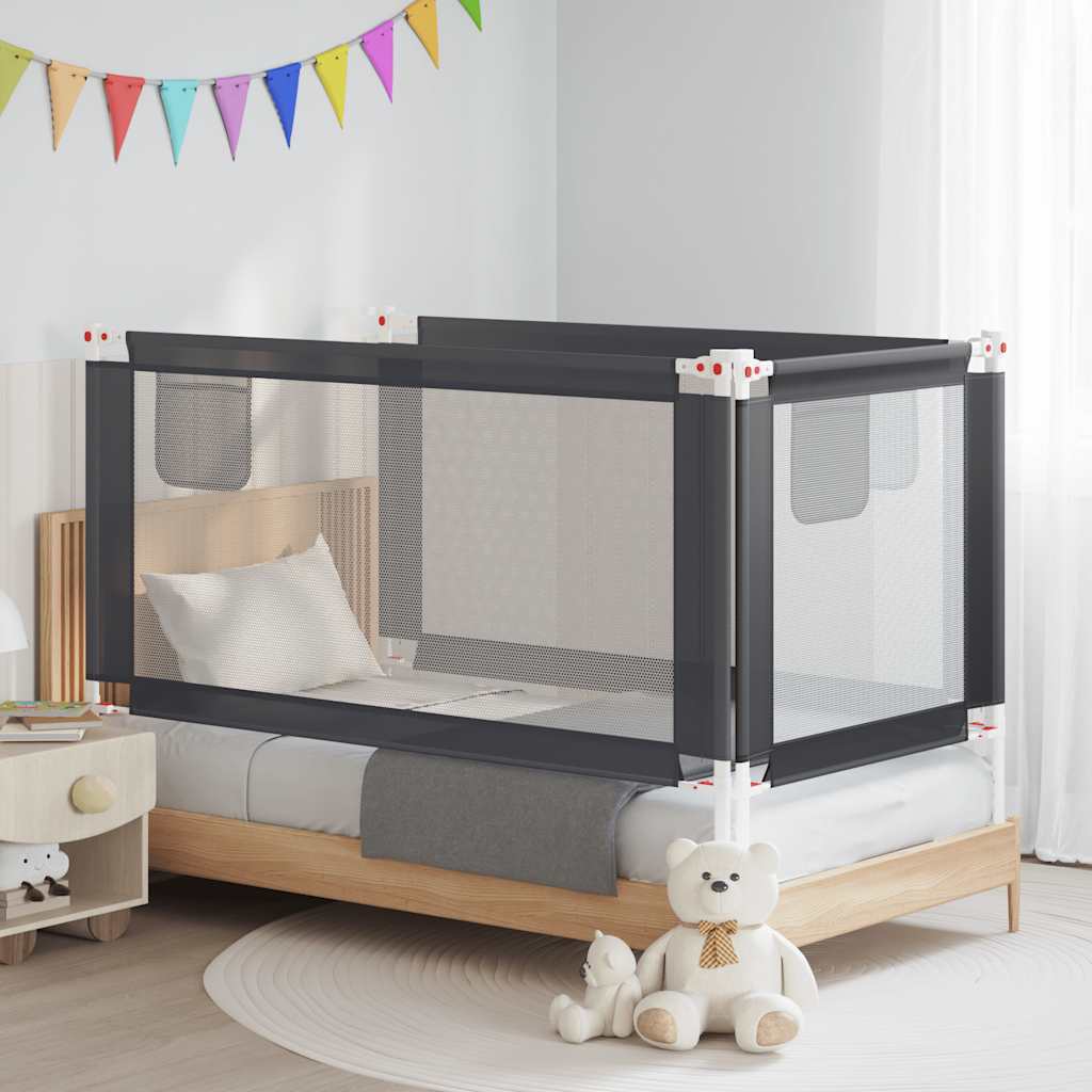 Toddler Safety Bed Rail Dark Grey 160x25 cm Fabric