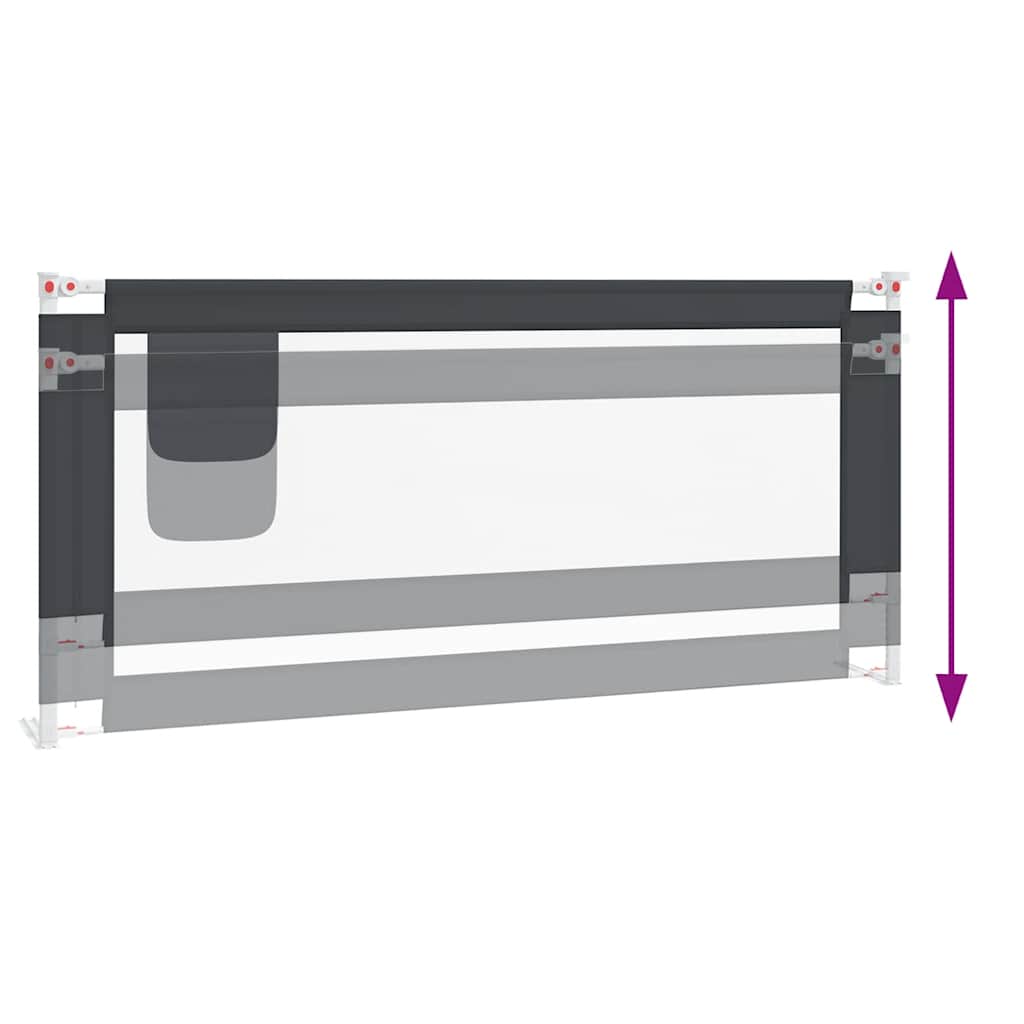 Toddler Safety Bed Rail Dark Grey 200x25 cm Fabric