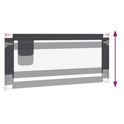 Toddler Safety Bed Rail Dark Grey 200x25 cm Fabric