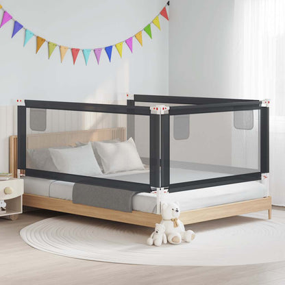 Toddler Safety Bed Rail Dark Grey 200x25 cm Fabric