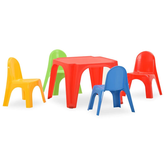 Kids Table And Chair | Red, green, yellow, blue | 100% PP (polypropylene)