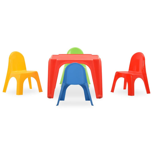 Kids Table And Chair | Red, green, yellow, blue | 100% PP (polypropylene)