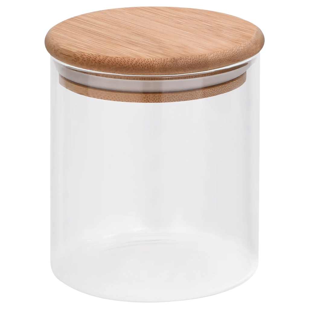 Storage Glass Jars with Bamboo Lid 10 pcs 600 ml