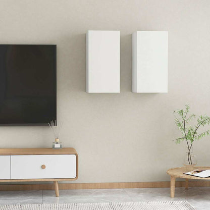 803327 vidaXL 2 Piece TV Cabinet Set White 30,5x30x60 cm Engineered Wood