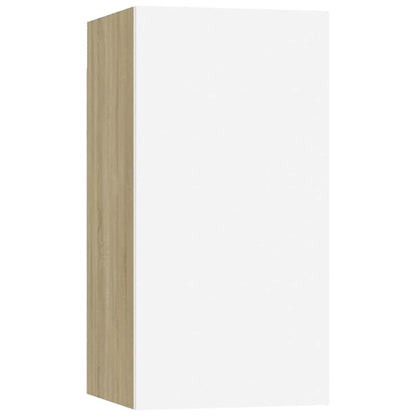 TV Cabinet White and Sonoma Oak 30.5x30x60 cm Engineered Wood