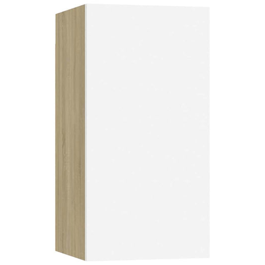 TV Cabinet White and Sonoma Oak 30.5x30x60 cm Engineered Wood