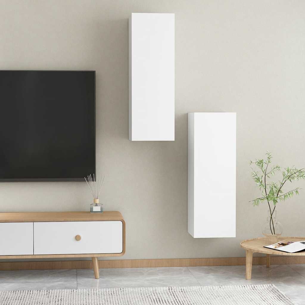 803345 vidaXL 2 Piece TV Cabinet Set White 30,5x30x90 cm Engineered Wood